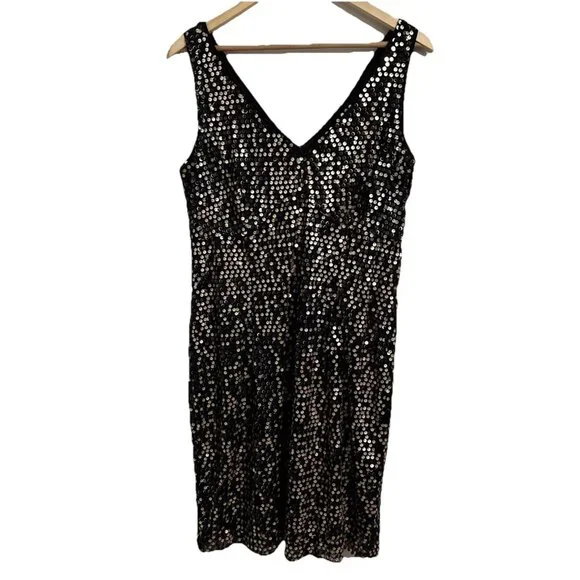 ab studio black dress AB Studio Womens 16 Black Sleeveless Shift Dress Little Black Dress